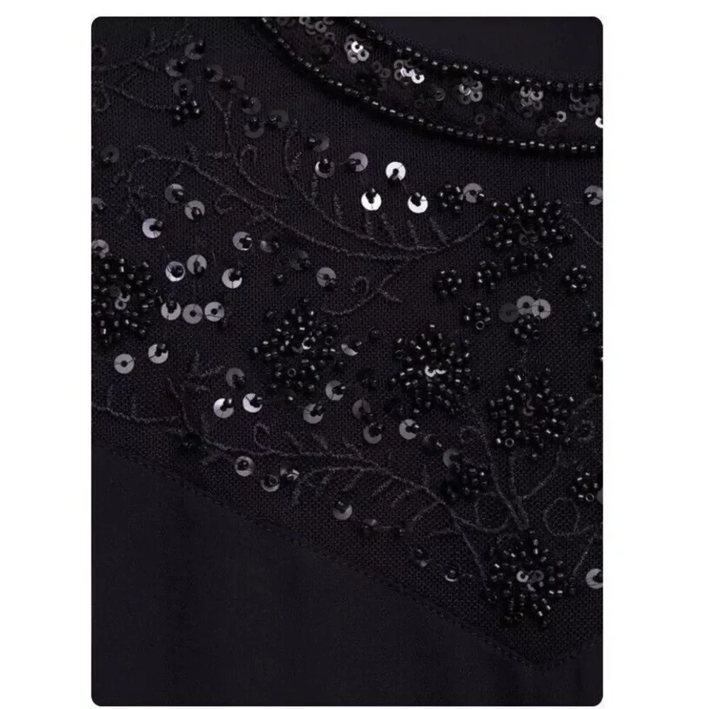 NWT Torrid Black Georgette Sequin Beaded Sleeveless‎ Blouse Size 5X - Picture 5 of 12
